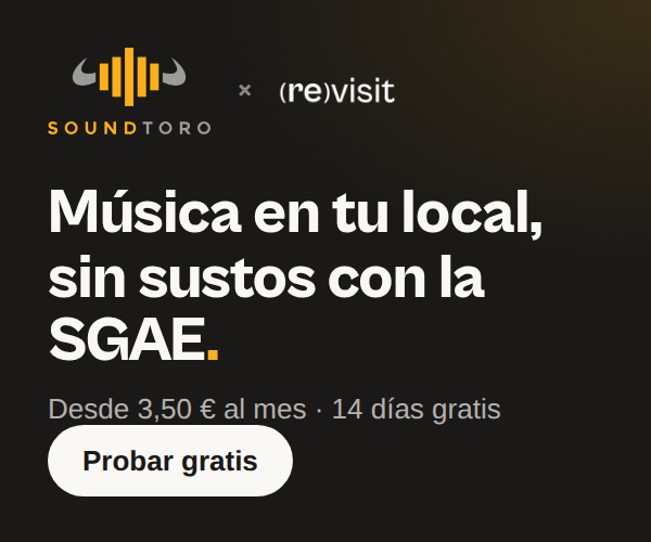 SoundToro y Revisit: música en tu local, sin sustos con la SGAE. Desde 3,50 € al mes, 14 días gratis.